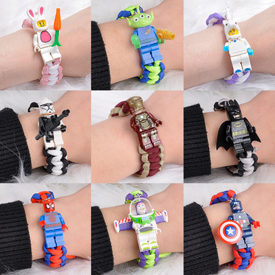 Buzz Lightyear Building blocks weave Bracelet Trill Red Hand Strap student lovers gift personality Minifigures men and women Bracelet