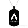 2019 self -built station hot -selling APEX game perpex legends stainless steel military brand necklace