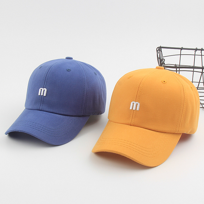 Korean version of the INS wild M letter embroidery baseball hat female summer fashion soft top duck tongue hat student sunshade hat tide