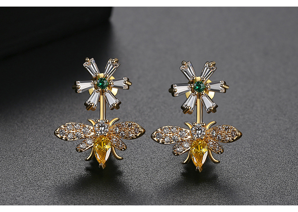 Jinseduo Abeille Boucles D'oreilles Mode Coréenne Creative Abeille Gouttes Pour Les Oreilles Boucles D'oreilles Boucles D'oreilles Doux Dames Banquet Boucles D'oreilles display picture 2