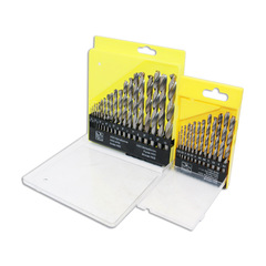 HSS Straight Shank Twist Drill Set 13/19/25 Pieces 1-13mm Electric Drill Bits Gold Titanium Coated Cutting Tips