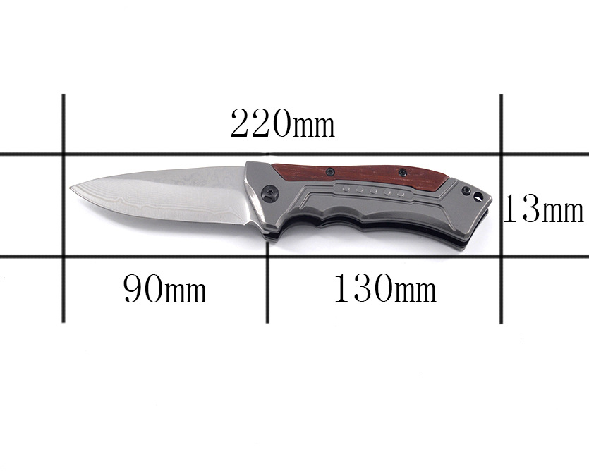 Couteau de survie en Matériau du couteau principal: acier Damas 67 couches matériau stratifié en acier à haute teneur en carbone 316L âme de lame 9cr18Mo 440C dynamitage de surface - Ref 3398369 Image 5