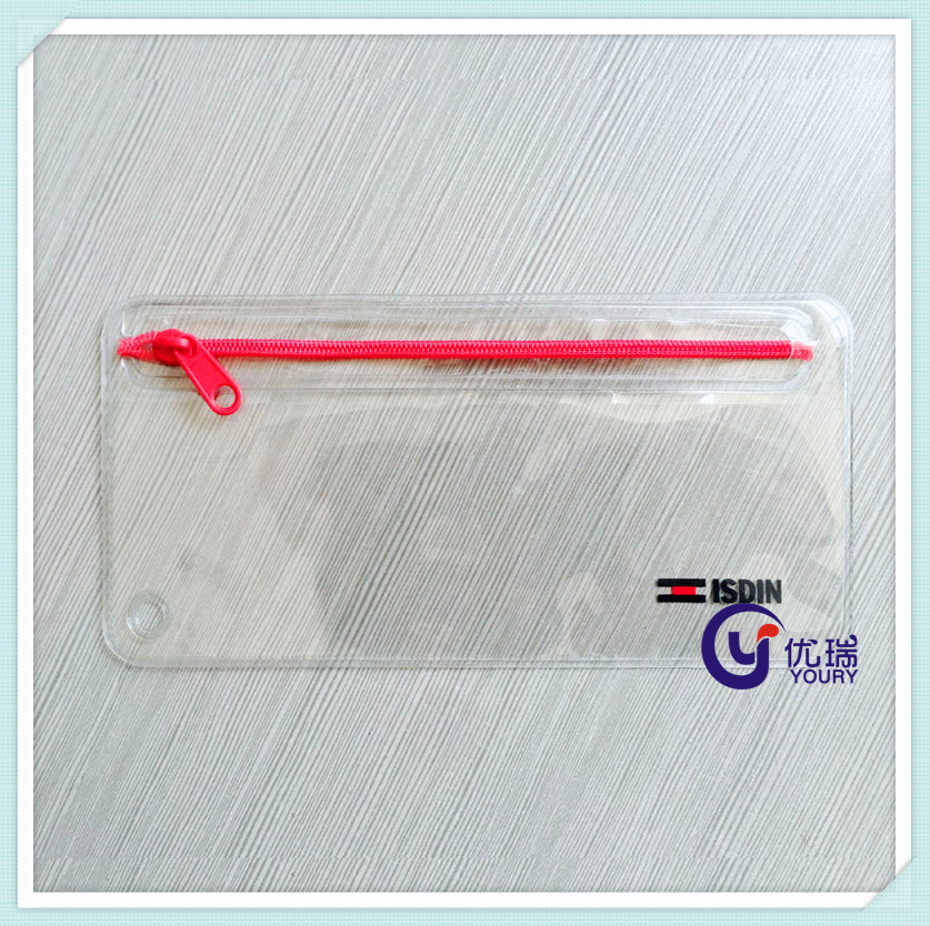 透明PVC笔袋定制 PVC塑料滑块拉链袋 PVC亮片流沙文具
