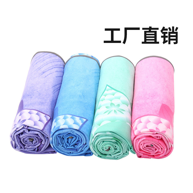 Manufactor Direct selling customized wholesale Yoga Mat non-slip thickening Sweat Yoga Towel colour printing rubber Yoga Mat