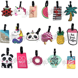 PVC soft rubber luggage tag animal panda Flamingo tag unicorn luggage pendant pineapple address tag