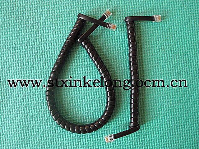 现货6芯电话曲线1.5米 2米3米六芯曲线 6P6C听筒线黑色六芯电话线