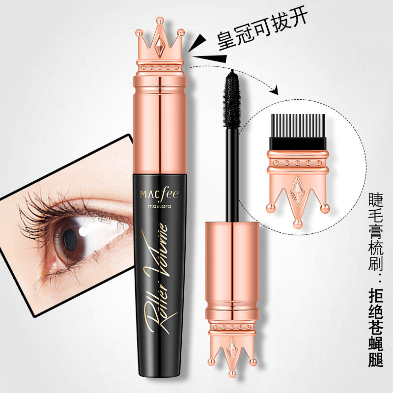 MACFEE Makofei Net Red Crown Head 4D Mascara Long And Thick Curly Waterproof Non-Smudged With Eyelash Brush
