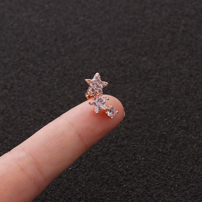 Ear Cartilage Rings & Studs Star Copper display picture 4