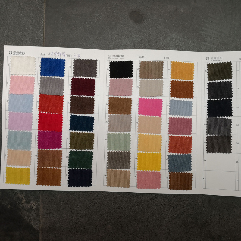 现货供应16条全涤16坑锦涤灯芯绒棉鞋男女童装夹克服装布料细条绒