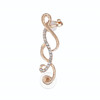 Wavy design crystal, golden silver ear clips, Japanese and Korean, punk style, wholesale