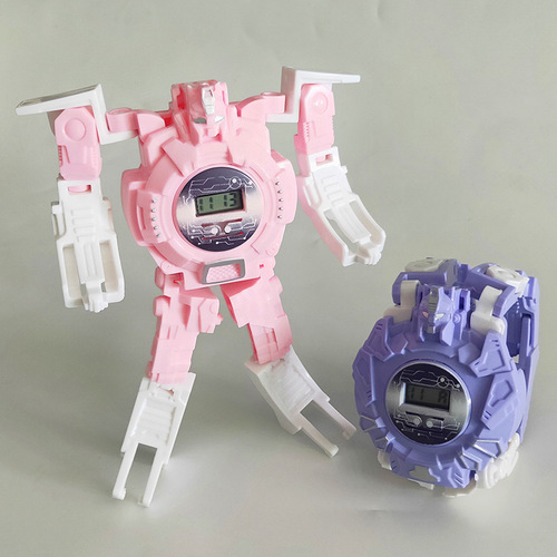 Cartoon Transformation Electronic Watch Robot Children's Watch Street Stall School Peripheral Toys Wholesale