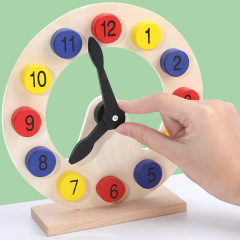 Teaching clock kindergarten children learning alarm clock puzzle enlightenment early education time cognitive clock wooden toy