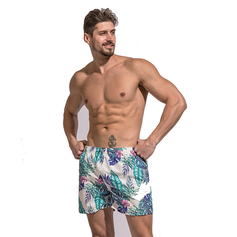 可下水男士冲浪速干沙滩裤欧美爆款运动健身裤一件代发芭蕉叶印花|ms