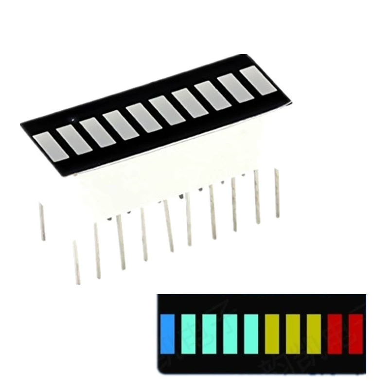 10-сегментная 4-цветная цифровая ламповая полоса 1 синий 4 изумрудно-зеленый 3 желтый 2 красный светодиодный светильник модуль отображения заряда батареи