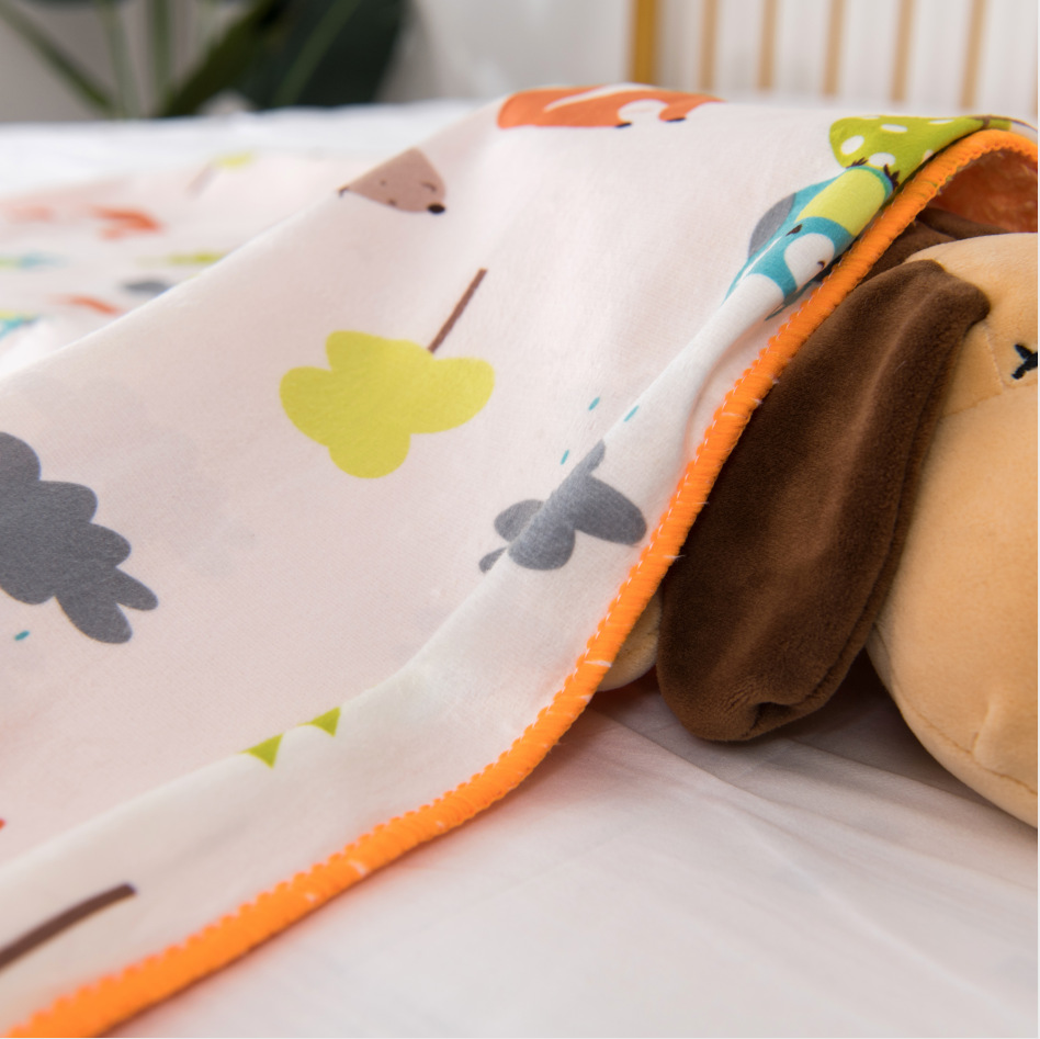 幼儿园通用毯子法兰绒婴儿午睡毯宝宝盖毯珊瑚绒推车盖毯摄影毛毯
