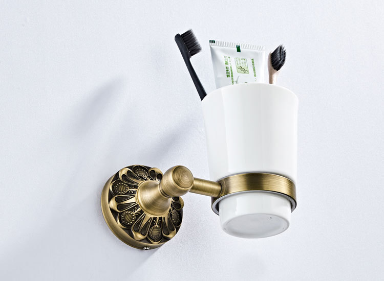 全铜卫浴五金挂件厂家批发陶瓷漱口杯架