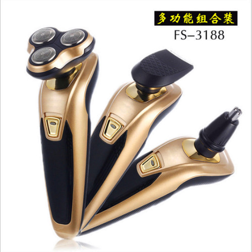 Lingke FS3188 Floating Shaver Waterproof Electric Razor Sideburn Trimmer Multi-function Triple-in-One