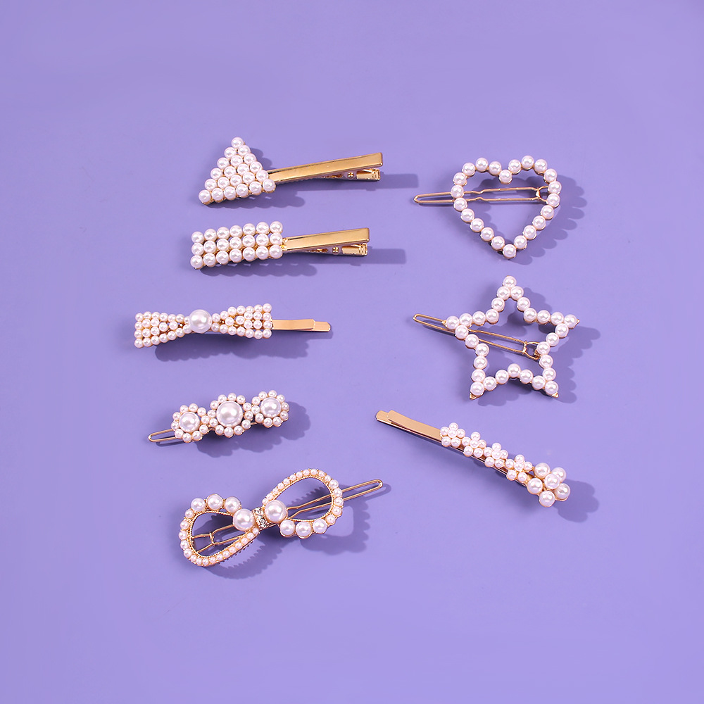 New Pearl Hair Clip Girl Sweet Simple Hair Accessories Word Clip Edge Clip display picture 10