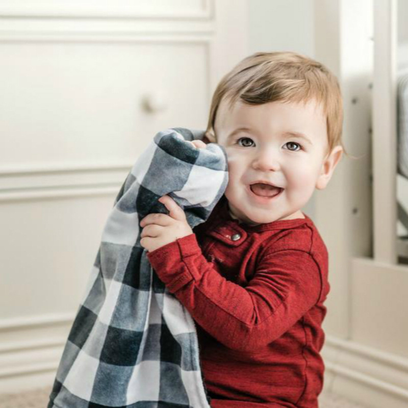 Baby Minky Blankets Floral Plaid Stroller Blanket Newborn Super Soft Double Layer Dotted