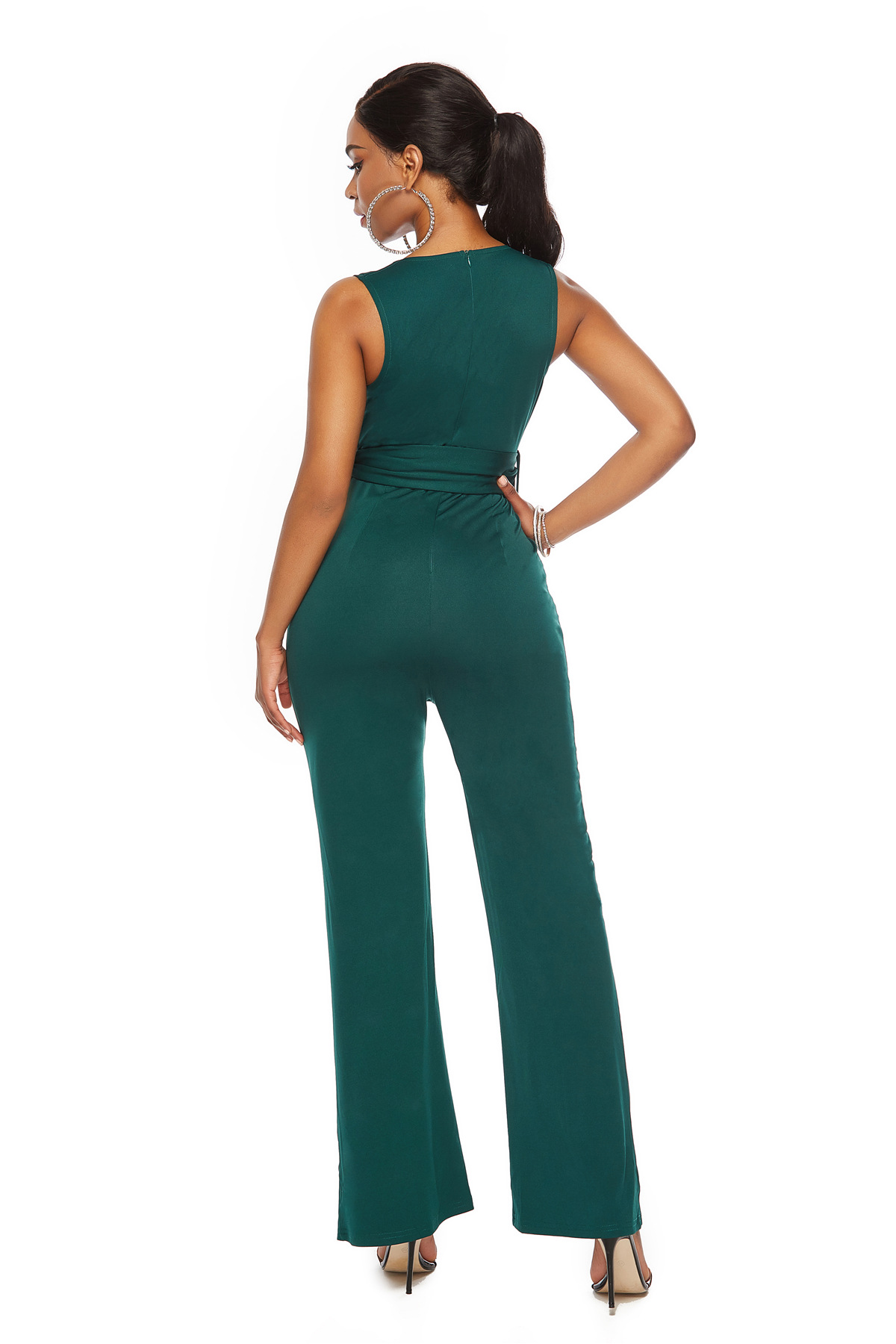 casual V-neck wide-leg jumpsuit NSLM29555