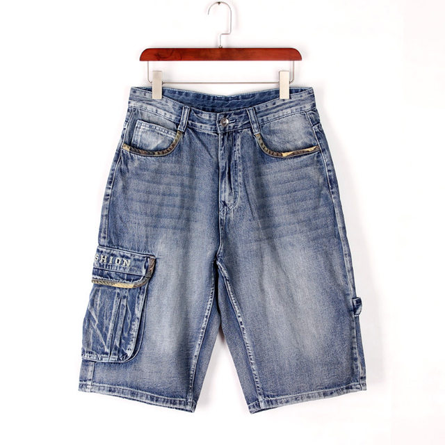 Short Jeans Homme Mens Plus Size Loose Baggy Denim Short Men Jeans