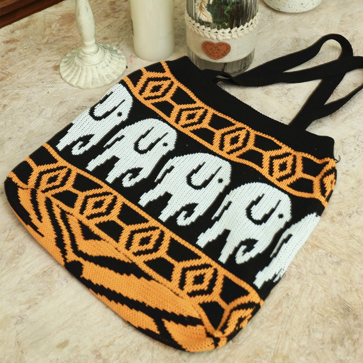 产地货源跨境新款大象图案包包　沙滩包休闲袋单肩包爆款现货