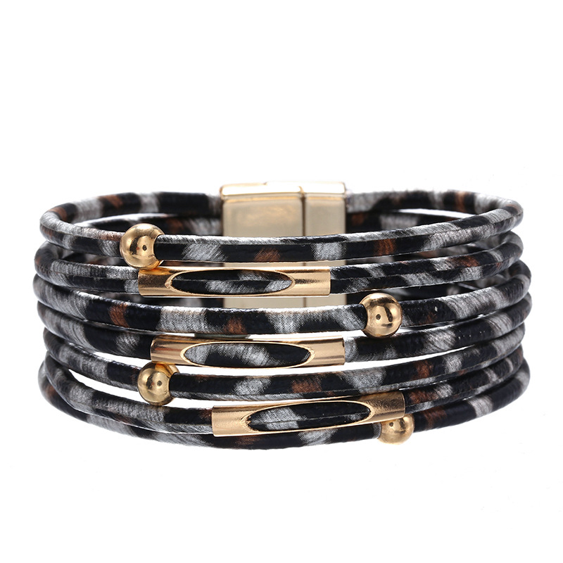 Retro Leopard Pu Leather Women's Bracelets display picture 6