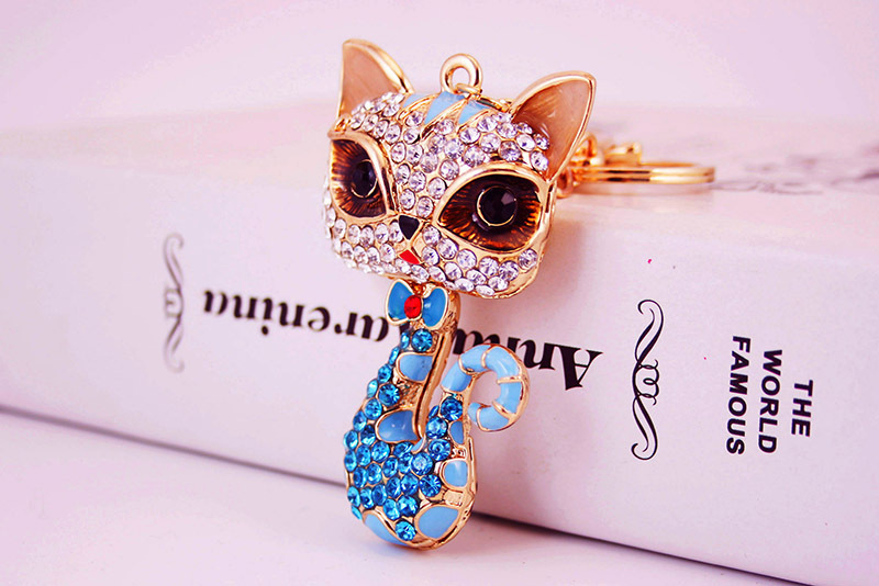 Alliage Dripping Oil Strass Cartoon Little Fox Keychain display picture 4