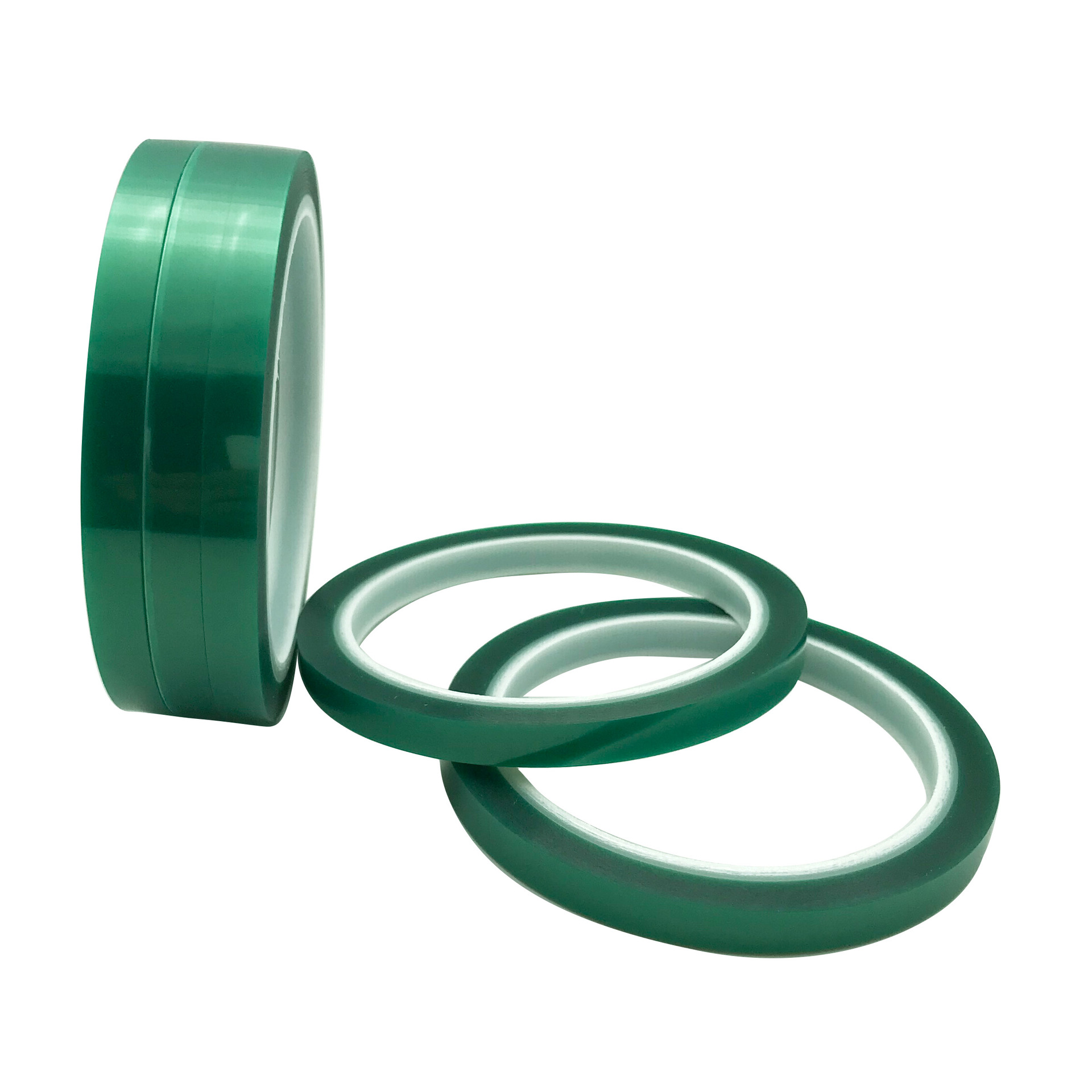 PET绿色高温胶带 可加复底膜耐酸碱喷漆烤漆PCB绝缘不残胶硅胶