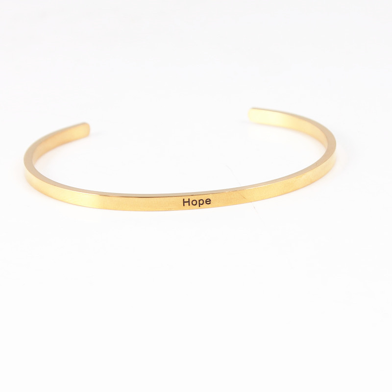 Daily Occasion Stainless Steel, Titanium Steel Material Letter Stainless Steel Titanium Steel Retro Wristband Bracelets Bangle