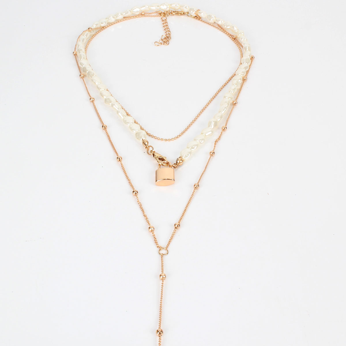 Modèle Coréen Tempérament Collier De Perles En Forme Mignon Personnalité Verrouillage Pendentif En Ligne Influenceur Clavicule Chaîne Féminine 13080 display picture 8