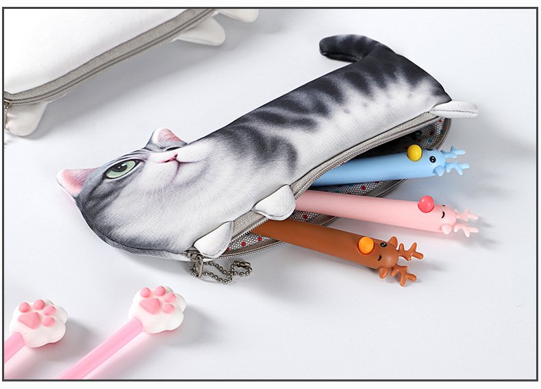 Kreative Schüler Simulation Katzen Feder Mäppchen Koreanische Version Der Schreibwaren Tasche Für Männer Und Frauen, Mittel-und Schüler, Süße Kinder Feder Mäppchen Großhandel display picture 1