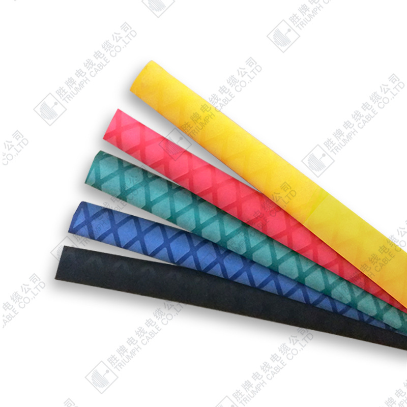 羽毛球拍花纹热缩管黄色 防滑手把花纹管黑色 鱼竿彩色花纹套管