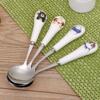 Cartoon spoon stainless steel for feeding, tableware, children's handle