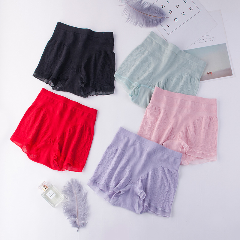 厂家直销新款女士平角裤高腰无缝大码内裤女透气莫代尔蕾丝边内裤|ru