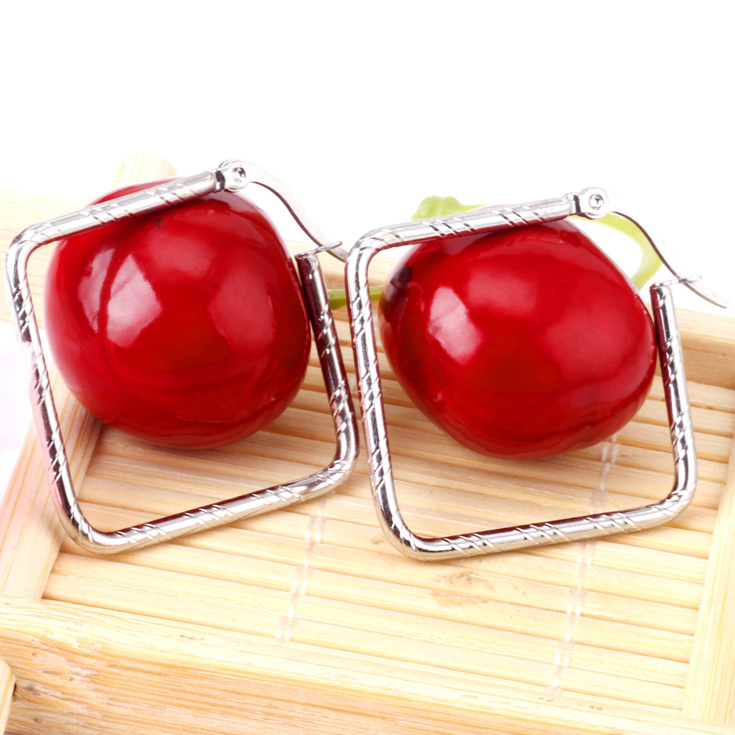 Simple Style Heart Shape Stainless Steel Plating Earrings 1 Pair