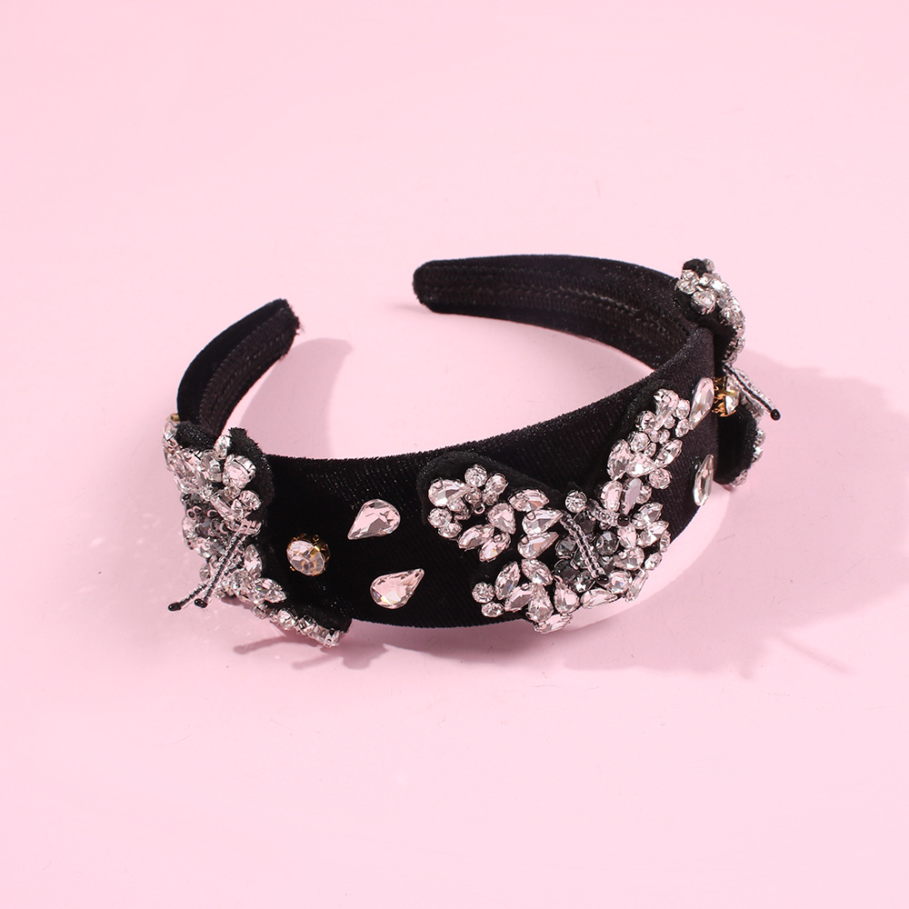 F1860 Europäischer Und Amerikanischer Stil Barock Mode Breit Rand Perlen Diamant Stirnband Grenz Überschreitende Luxus Laufsteg Kleid Haarschmuck display picture 7