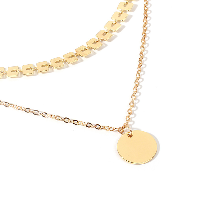 Plating Design New Fashion Sequins Double Retro Exaggerated Clavicle Chain Necklace For Women