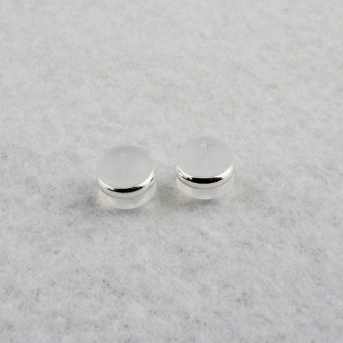 Wholesale silver transparent silicone ear plugs, copper-plated K gold ring-wrapped silicone ear plugs, transparent ear caps and ear buckles