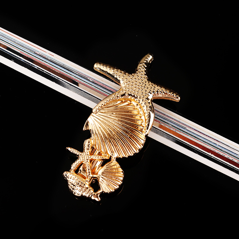 Women's Casual Marine Style Starfish Shell Alloy Inlay Rhinestones Pearl Hair Clip display picture 18