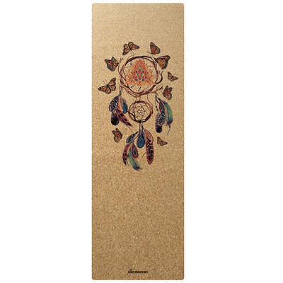 Manufactor Direct selling One piece On behalf of natural rubber cork Yoga Mat Wet and dry Two-sided non-slip printing Yoga Mat