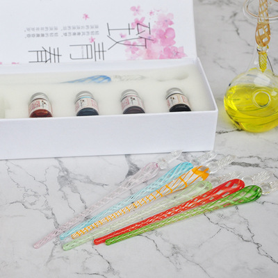 飞织系列玻璃笔蘸水笔文艺礼品笔套装学生创意文具可定制书写工具