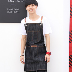 Cowboy apron kitchen cooking coffee artist painting Western restaurant hairdresser milk tea shop workwear with printed logo