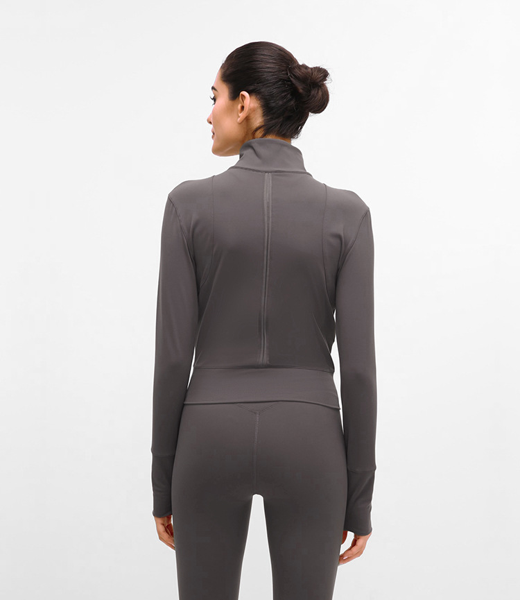 Women's standing collar sports jacket with long sleeve Yoga coat