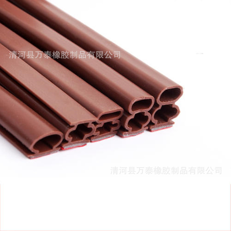 工字型防盗门硅胶3M密封条 棕色防盗门自粘式隔音防撞密封条