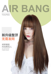 Wig Cap Female Long Hair Top 3D Full Head Suit Invisible Weave Single Piece Realistic Long Wavy Curly Hair Topper
