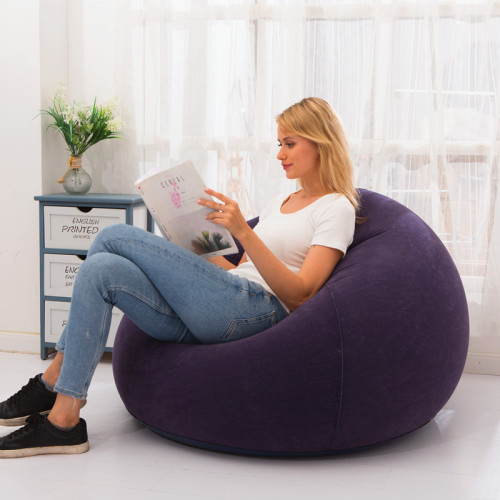 New adult inflatable flocked lazy sofa spherical foldable sofa bed leisure outdoor stool single seat