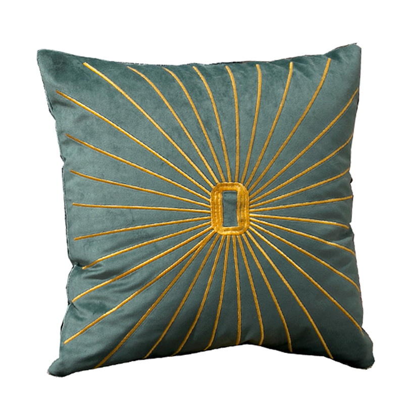 Pernă de canapea nordică, îngroșată, din catifea olandeză, cu broderie aurie, cu linie de soare, americană, cu broderie geometrică, dintr-o singură bucată_voghion.com