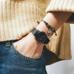 Men and Women Student South Korea Version Minimalist Fashion Influencer Instagram Style Couple's Watch with Glow-in-the-Dark Student Watch