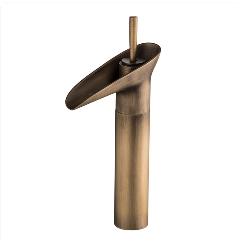Cross-border hot-selling wine glass antique table basin washbasin cold and hot single-handle single-hole waterfall type water outlet European-style faucet